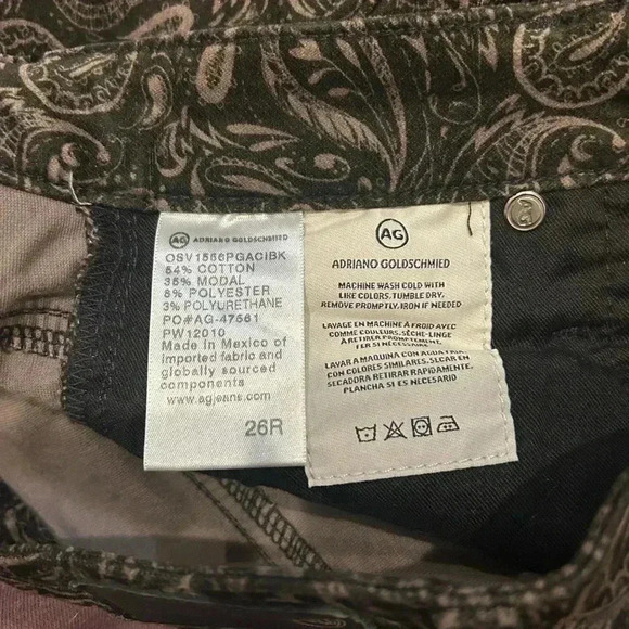 Anthropologie AG Adriano Goldschmied Velvet High Rise Stevie Ankle Jeans Size 26 - Picture 9 of 9